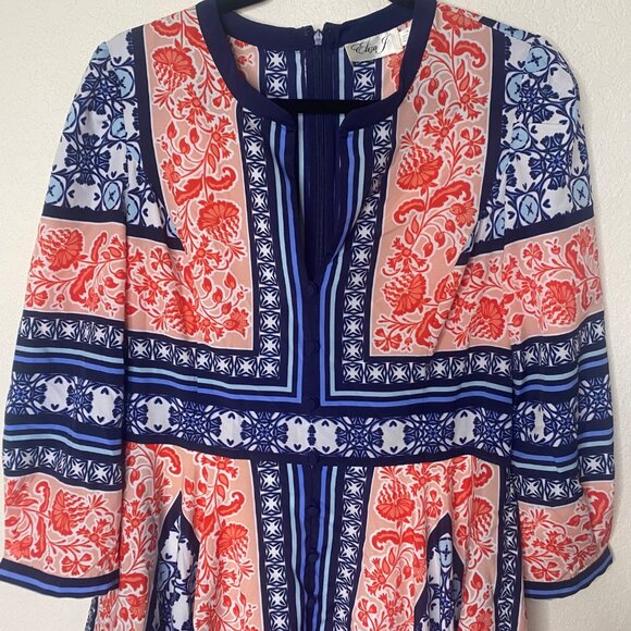 Eliza J Dress Womens Size 10 Bohemian Paisley Print Handkerchief Asymmetrical Co - Picture 3 of 16